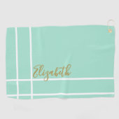 Eenvoudige mint groen minimalistische aangepaste n golfhanddoek (Horizontaal)