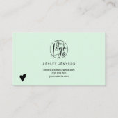 Eenvoudige mint groen minimalistische logo orde da visitekaartje (Achterkant)