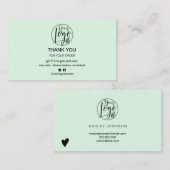 Eenvoudige mint groen minimalistische logo orde da visitekaartje (Voorkant / Achterkant)