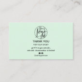 Eenvoudige mint groen minimalistische logo orde da visitekaartje (Voorkant)