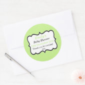 Eenvoudige mint groene unisex modern baby shower l ronde sticker (Envelop)