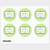 Eenvoudige mint groene unisex modern baby shower l ronde sticker (Vel)