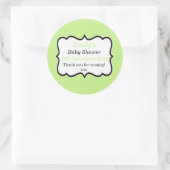 Eenvoudige mint groene unisex modern baby shower l ronde sticker (Tas)
