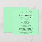 Eenvoudige Mint Seafoam Green Housewarming Uitnodi Aankondiging (Voorkant / Achterkant)