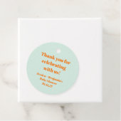 Eenvoudige Mint Sinaasappel Baby shower Custom Dan Bedankjes Labels (In situ)