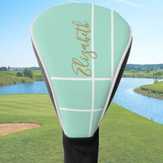 Eenvoudige mintgroene minimalistische aangepaste n golfheadcover