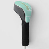 Eenvoudige mintgroene minimalistische aangepaste n golfheadcover (Schuin)