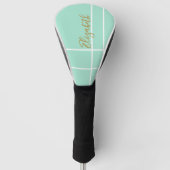 Eenvoudige mintgroene minimalistische aangepaste n golfheadcover (Voorkant)