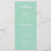 Eenvoudige Mintwitte Script Elegante Kalligrafie G Menu (Voorkant)