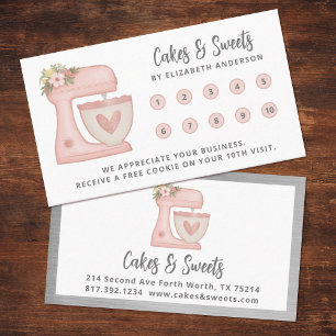 Eenvoudige Mixer Bloemencake Bakkerij Business Klantenkaartje