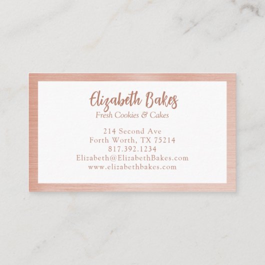 Eenvoudige mixer Floral Cake Visitekaartje (Achterkant)