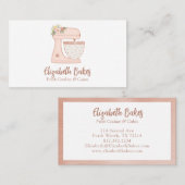 Eenvoudige mixer Floral Cake Visitekaartje (Voorkant / Achterkant)