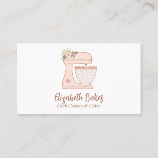 Eenvoudige mixer Floral Cake Visitekaartje (Voorkant)