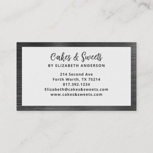 Eenvoudige mixer Floral Cake Visitekaartje (Achterkant)