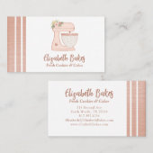 Eenvoudige mixer Floral Cake Visitekaartje (Voorkant / Achterkant)
