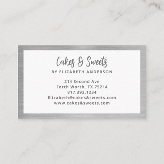 Eenvoudige mixer Floral Cake Visitekaartje (Achterkant)
