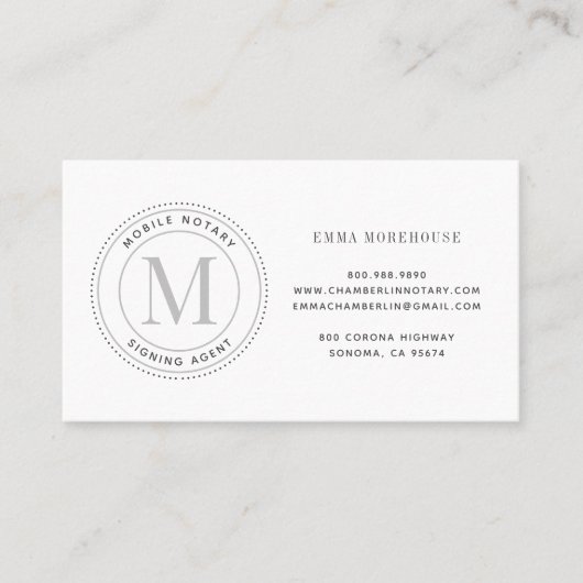 Eenvoudige mobiele notarishandtekening visitekaartje (Voorkant)