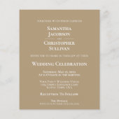 Eenvoudige Mocha Tan BUDGET bruiloft foto uitnodig (Achterkant)