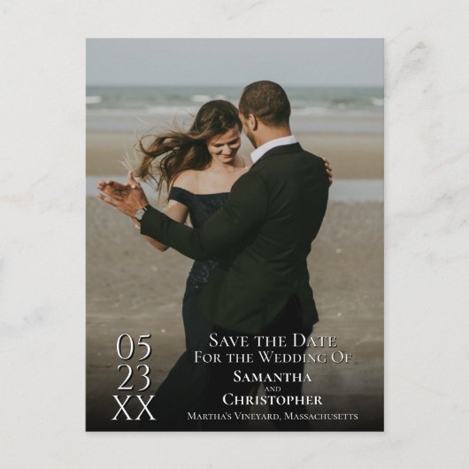 Eenvoudige Mod Photo Overlay Weddenschap Save the  Briefkaart (Voorkant)