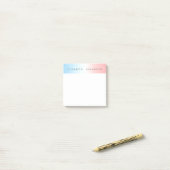 Eenvoudige Modern Blauw Roze Wit Schone Verloopnaa Post-it® Notes (Op bureau)