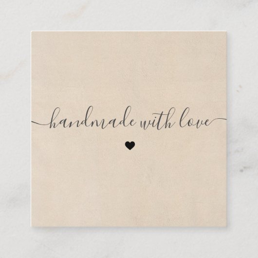 Eenvoudige Modern Cream Custom Logo Dank u Vierkante Visitekaartje (Achterkant)