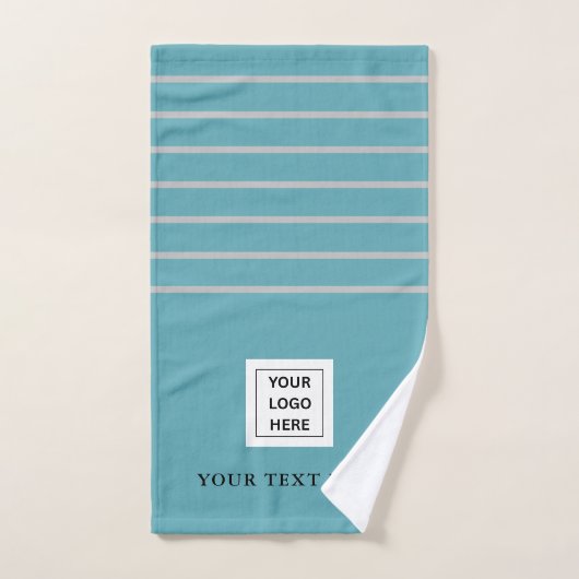 Eenvoudige Modern Custom Company Logo en tekst Handdoek (Handdoek)