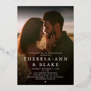 Eenvoudige Modern Elegant Paar Douche Uitnodiging