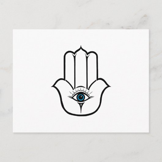 Eenvoudige Modern Hamsa Hand Fatima Briefkaart (Voorkant)