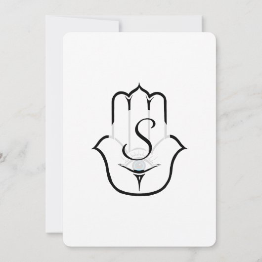 Eenvoudige Modern Hamsa Hand Fatima Kaart (Achterkant)