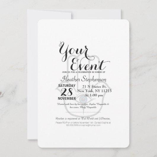 Eenvoudige Modern Hamsa Hand Fatima Kaart (Voorkant)