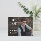 Eenvoudige Modern High School afstuderen aankondig Briefkaart (Staand voorkant)