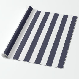 Eenvoudige Modern Midnight Blue Hanukkah Stripes Cadeaupapier