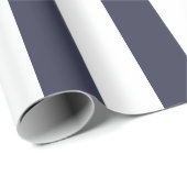 Eenvoudige Modern Midnight Blue Hanukkah Stripes Cadeaupapier (Rol Hoek)