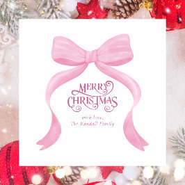 Eenvoudige Modern Minimal Christmas Bow Note Kaart Notitiekaartje