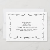 Eenvoudige MoDeRN MINIMAL SwirlS Foto Lijst Bruilo Save The Date (Achterkant)
