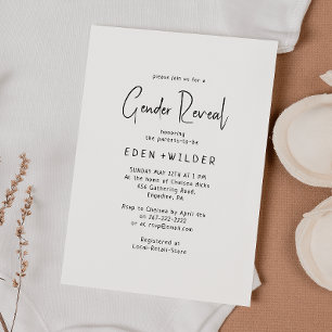 Eenvoudige Modern Neutral Baby Gender Reveal Kaart