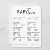 Eenvoudige Modern Neutral Baby shower Trivia Kaart (Voorkant)