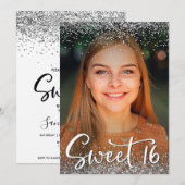 Eenvoudige Modern Ombre Sweet 16 Uitnodiging (Voorkant / Achterkant)