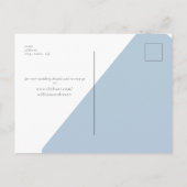 Eenvoudige Modern Sky Blue Wedding Save the Date Briefkaart (Achterkant)