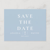 Eenvoudige Modern Sky Blue Wedding Save the Date Briefkaart (Voorkant)