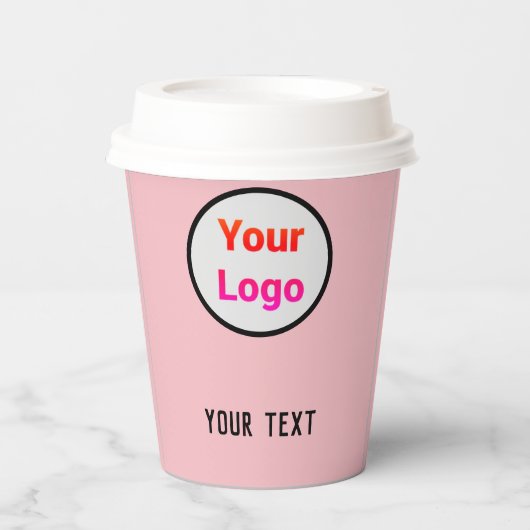 EENVOUDIGE MODERN VOEG UW LOGO-papierbekertjes TOE Papieren Bekers (Voorkant)