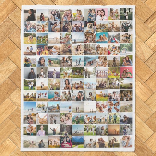 Eenvoudige moderne 108 fotocollage fleece deken