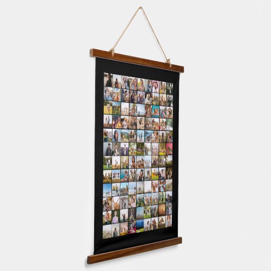 Eenvoudige moderne 108 fotocollage hangend wandkleed (Gebogen)