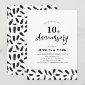 Eenvoudige moderne 10e trouwjubileum uitnodiging (Voorkant / Achterkant)
