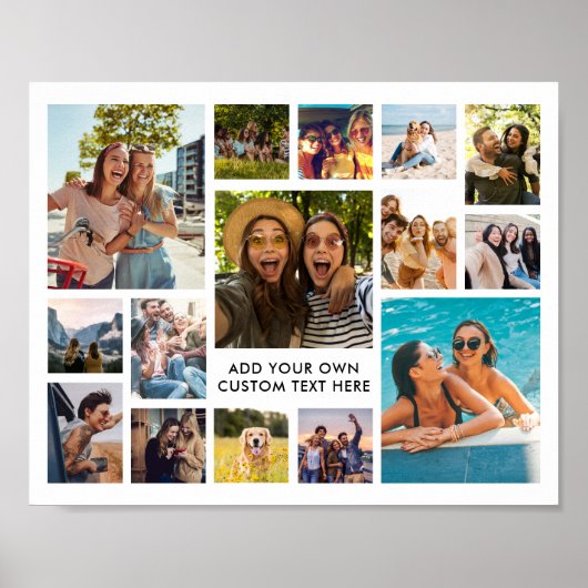 Eenvoudige moderne 15 foto collage poster (Voorkant)