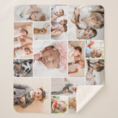 Eenvoudige moderne 15 foto collage Sherpa deken (M (Voorkant)