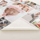 Eenvoudige moderne 15 foto collage Sherpa deken (M (3/4)