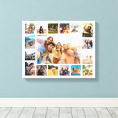Eenvoudige moderne 17 foto collage canvas afdruk (Insitu (Houten vloer))
