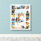 Eenvoudige moderne 17 foto collage canvas afdruk (Insitu (Houten vloer))