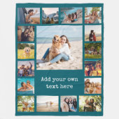 Eenvoudige moderne 17 foto collage fleece deken (Voorkant)